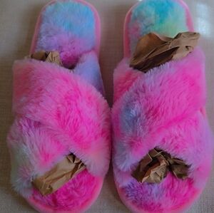 Cozy Pink and Multicolor Women's Slippers